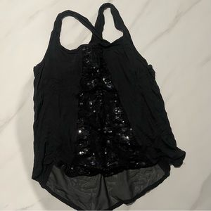 Black Tank Top with Sequins